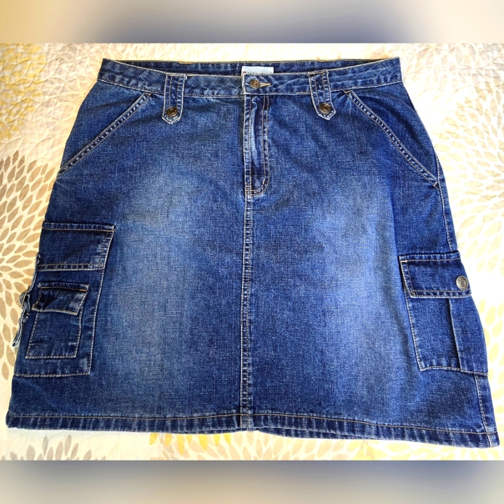 No Boundaries A-Line Denim Skirt - Blue, Juniors Size 17, Super Soft, 8  Pockets